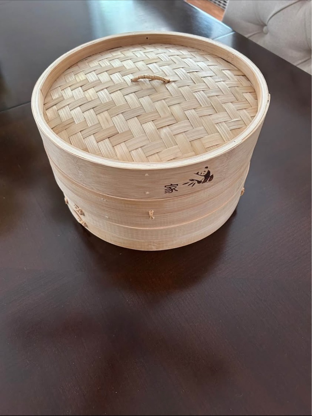 Bamboo Steamer Basket with Woven Lid - Natural